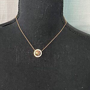 Swarovski Double Loop Rose Gold 16"  Necklace - 0226